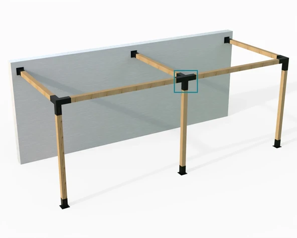 iAhşap 9 x 9 Ana direk Meretekler Bağlantısı 90 derece 4 kollu Pergola braketi - 6
