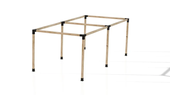 iAhşap Pergola Braket Seti 6 Ana Direkli Üstü Açık Eğimli Pergola Braket Seti