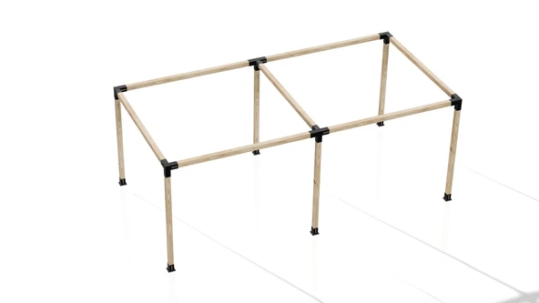 iAhşap Pergola Braket Seti 6 Ana Direkli Üstü Açık Eğimli Pergola Braket Seti - 2