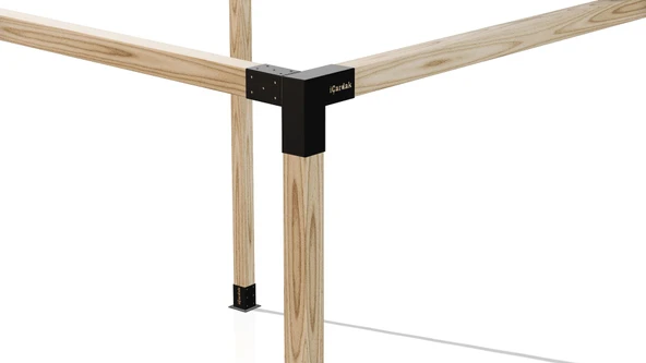 iAhşap Pergola Braket Seti 4 Ana Direkli Üstü Açık Eğimli Pergola Braket Seti - 3