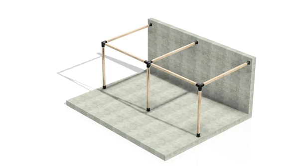 iAhşap Sundurma Pergola Braket Seti 3 Ana Direkli Üstü Açık Eğimli Sundurma - 2