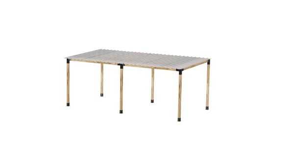 iAhşap Pergola Braket Seti 6 Ana Direkli Üstü Izgaralı Eğimli Trapezli Gölgelik - 2