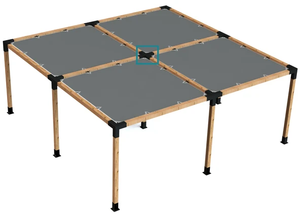 iAhşap 9 x 9 Orta Ana direk Meretek Bağlantısı 90 derece 5 kollu Pergola braketi - 6