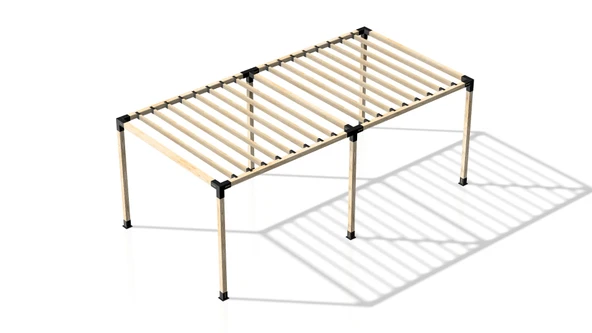 iAhşap Pergola Braket Seti 6 Ana Direkli - Izgaralı Pergola Seti - 4