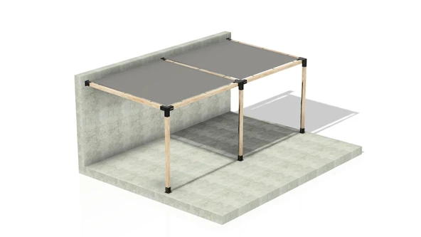 iAhşap Breketli Sundurma Pergola 3 Ana Direkli Gölgelikli Sundurma - 3