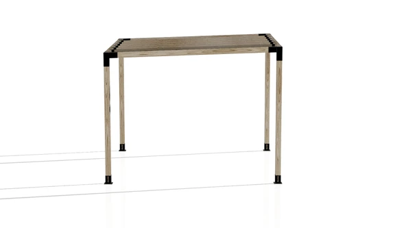 iAhşap Pergola Braket Seti 4 Ana Direkli Üstü Izgaralı Eğimli Pergola Braket Set - 4