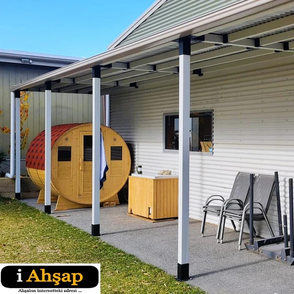 iAhşap Sundurma Pergola Braket Seti 2 Ana Direkli Üstü Açık Eğimli Sundurma - 6
