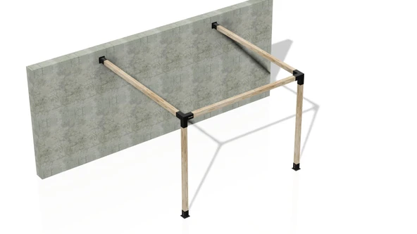 iAhşap Sundurma Pergola Braket Seti 2 Ana Direkli Üstü Açık Eğimli Sundurma - 3