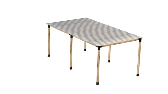 iAhşap Pergola Braket Seti 6 Ana Direkli Üstü Izgaralı Eğimli Trapezli Gölgelik - 7