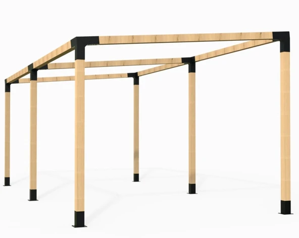 iAhşap Pergola Braket Seti 6 Ana Direkli Pergola Bağlantı Braket Seti - 4