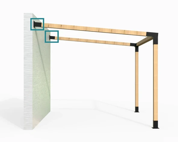 iAhşap 9 x 9 Kirişler 2 Derece Eğimli Pergola Ayağı Pergola Direk Tabanı Braket - 2