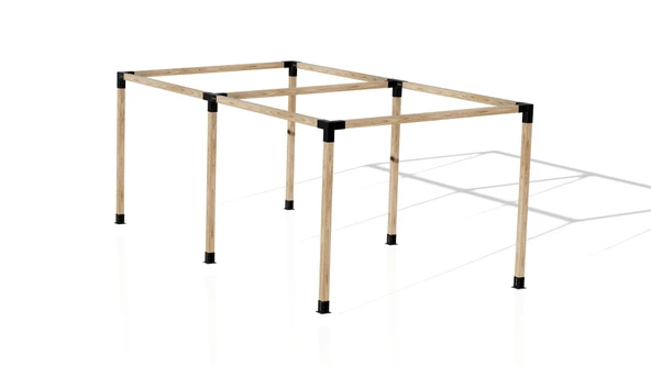 iAhşap Pergola Braket Seti 6 Ana Direkli Üstü Açık Eğimli Pergola Braket Seti - 5