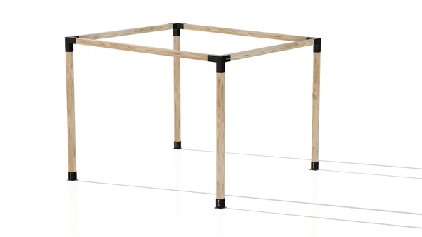 iAhşap Pergola Braket Seti 4 Ana Direkli Üstü Açık Eğimli Pergola Braket Seti - 5