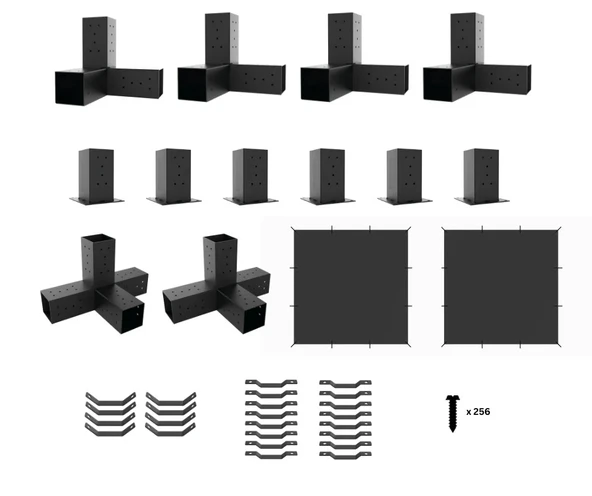 iAhşap Pergola Braket Seti 6 Ana Direkli Gölgelikli Pergola Braket Seti - 8