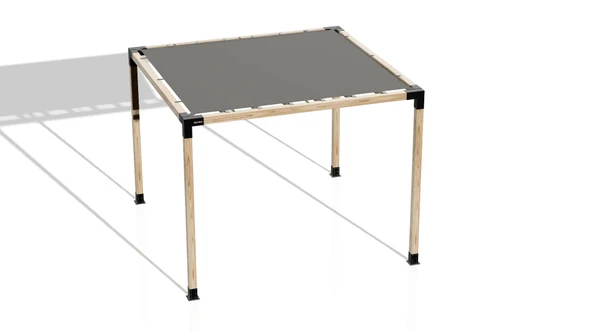 iAhşap Pergola Braket Seti 4 Ana Direkli Üstü Izgaralı Eğimli Gölgelikli Pergola - 2