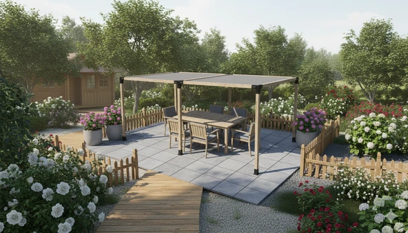 iAhşap Pergola Braket Seti 6 Ana Direkli Gölgelikli Pergola Braket Seti