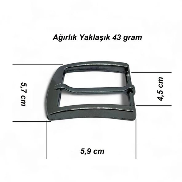 Kemer Tokası 4,5 cm Siyah Nikel 1 Adet  (Leathercraft, Deri Hobi) - 3