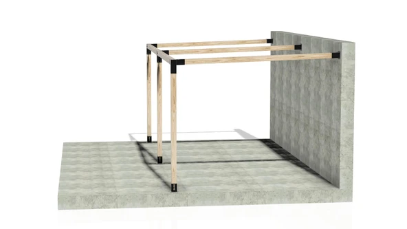 iAhşap Sundurma Pergola Braket Seti 3 Ana Direkli Üstü Açık Eğimli Sundurma - 5