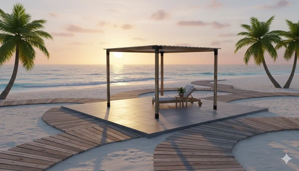 iAhşap Pergola Braket Seti 4 Ana Direkli Üstü Izgaralı Eğimli Trapez Sac