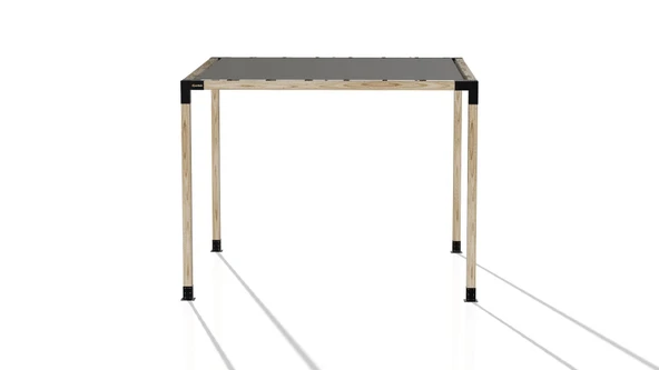 iAhşap Pergola Braket Seti 4 Ana Direkli Üstü Izgaralı Eğimli Gölgelikli Pergola - 8