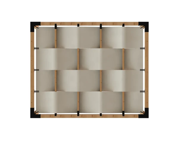 iAhşap Pergola Braket Seti 4 Ana Direkli Dalgalı Gölgelikli Üst Izgaralı - 8