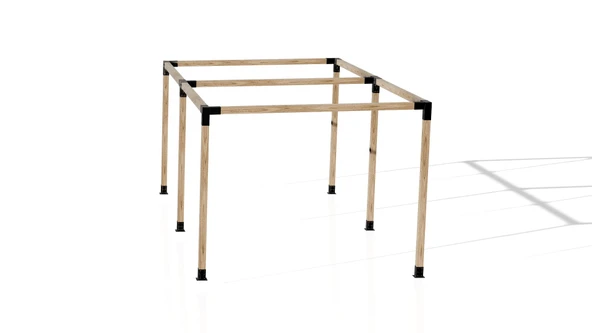 iAhşap Pergola Braket Seti 6 Ana Direkli Üstü Açık Eğimli Pergola Braket Seti - 4