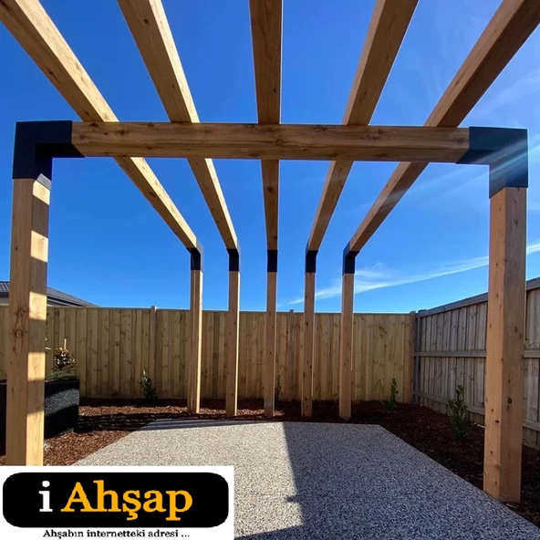 iAhşap 9 x 9 Ana direk ve Metek Bağlatısı 90 derece L braket iki kollu - 6