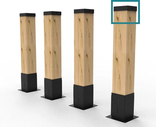 iAhşap 9 x 9 Ana Direkler İçin Çit Başlığı -Çit Kapağı - 3