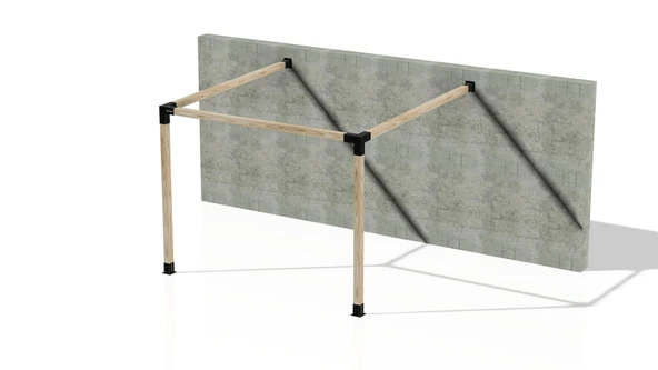 iAhşap Sundurma Pergola Braket Seti 2 Ana Direkli Üstü Açık Eğimli Sundurma