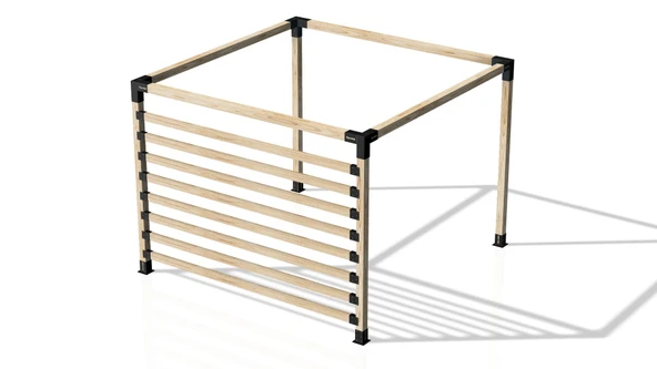 iAhşap Pergola Braket Seti 4 Ana Direkli - Yan Seperatörlü Üstü Açık - 7