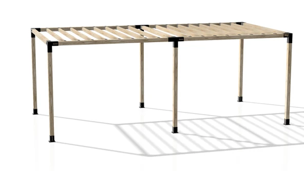 iAhşap Pergola Braket Seti 6 Ana Direkli - Izgaralı Pergola Seti - 5