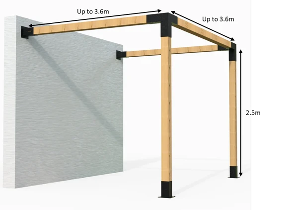 iAhşap Sundurma 2 Ana Direkli Sundurma Pergola Bağlantı Braket Seti - 4