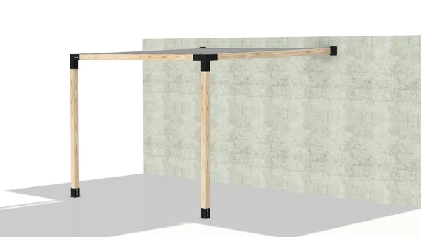 iAhşap Sundurma Pergola Braket Seti 2 Ana Direkli Gölgelikli Pergola - 6