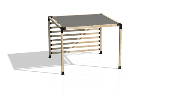 iAhşap Braket Seti 4 Ana Direkli Seperatörlü - Gölgelikli Pergola - 2