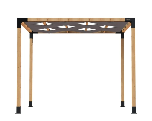 iAhşap Pergola Braket Seti 4 Ana Direkli Dalgalı Gölgelikli Üst Izgaralı - 5