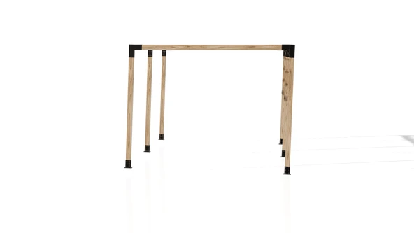 iAhşap Pergola Braket Seti 6 Ana Direkli Üstü Izgaralı Eğimli Pergola Braket Set - 4