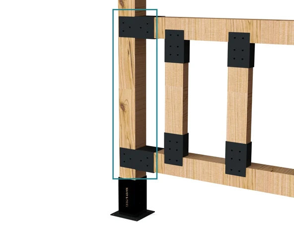 iAhşap 9 x 9 Mertekler ve Yan direkler İçin Pergola Braketi - 5