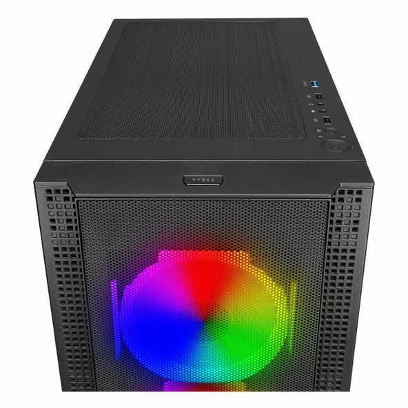 PowerBoost VK-G3506S USB 3.2 ARGB ATX Mid Tower Siyah Kasa - Resim 3
