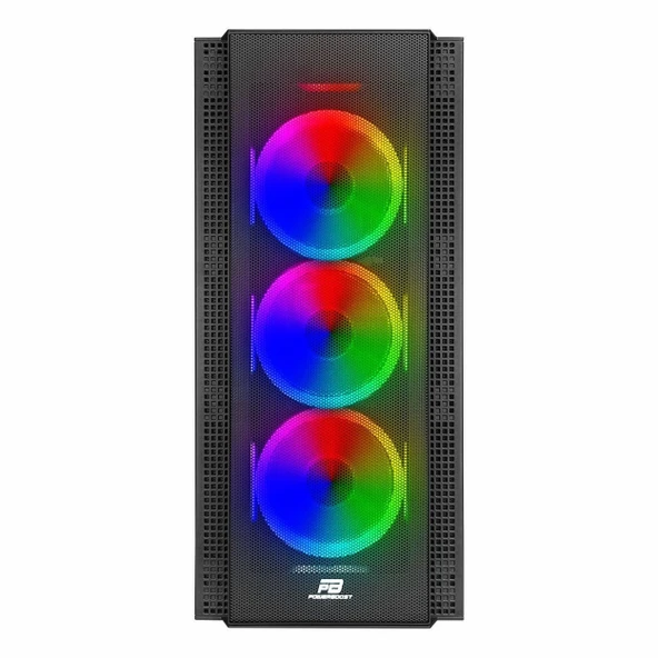 PowerBoost VK-G3506S USB 3.2 ARGB ATX Mid Tower Siyah Kasa - Resim 2