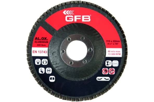 Gfb Alüminyum  Flap Disk Zımpara 115 MM 40 KUM 2326 ürün görseli