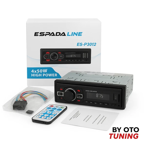 ESPADA LINE ES-P3012 USB / AUX / SD / FM Destekli Oto Teyp 4x50W