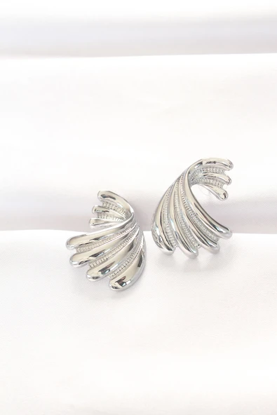 Pirinç Gümüş Renk Küpe - TJ-BKP8884 ürün görseli