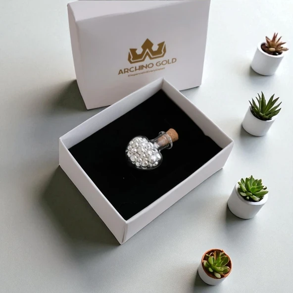 15 Gram Kalp Tasarımlı Cam Şişede Sunulan, 999 Ayar Gümüşten Üretilmiş Özel Granül Gümüş Hediyesi-553 - 5