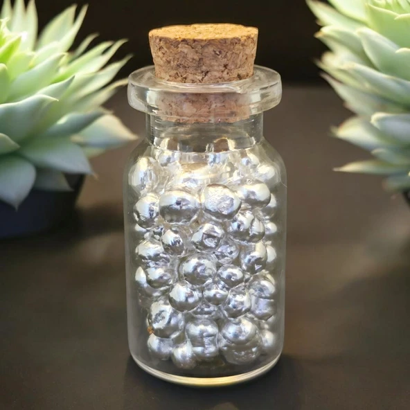 20 Gram 999 Ayar Gümüşten Üretilmiş Şeffaf Cam Şişede Sunulan Özel Granül Gümüş Hediyesi-552