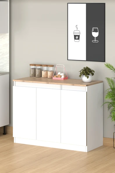 120 cm Andy Ada Mutfak Dolabı, Çok Amaçlı Dolap - Resim 3