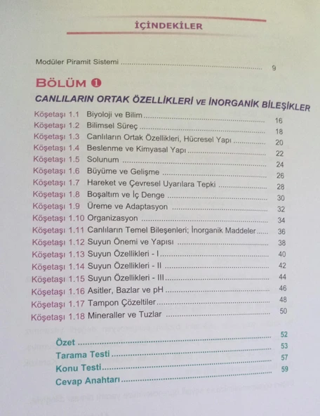 9. Sınıf Biyoloji Modüler piramit sistemiyle Konu Anlatımı ve Soru Çözümü Karekök Yayınları - 2