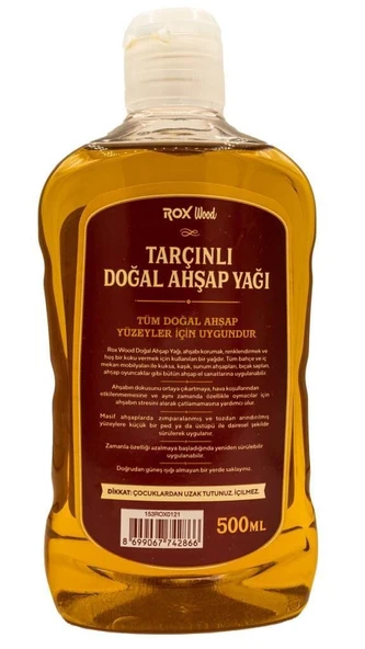 Rox Wood 0121 Tarçınlı Doğal Ahşap Yağı 500 ml - Resim 3
