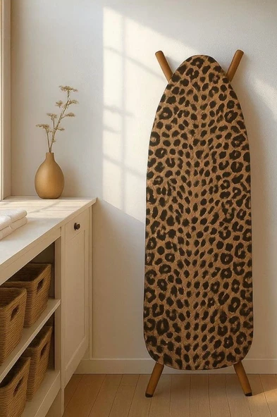 Ütü Masası Kılıfı Keçeli Leopar Desen