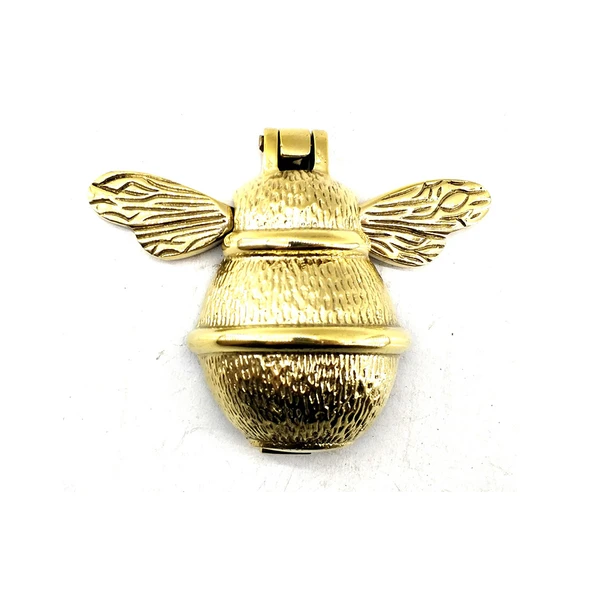 Antika Tarz Dekoratif Pirinç Arı Kapı Tokmağı, Taktak - Küçük,123x150mm, Sarı ürün görseli