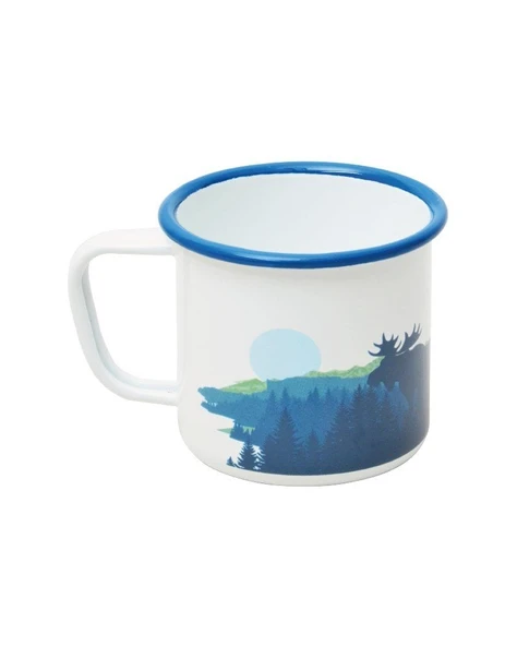 NURGAZ Campout Emaye Kupa Bardak (Beyaz-Doğa) - Resim 3